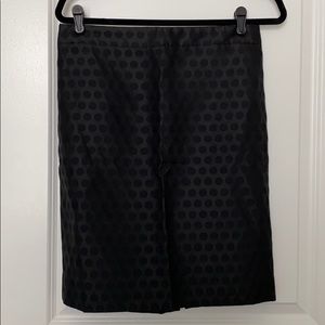 JCrew Factory Pencil Skirt Black Polkadot